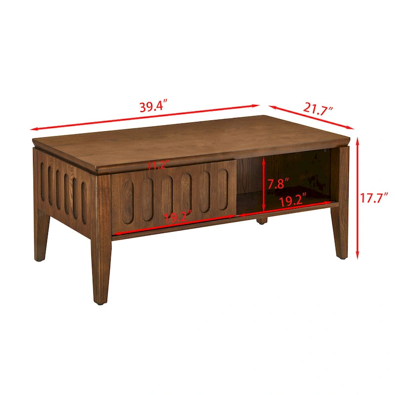 Mid Century Modern Fluted Coffee Table