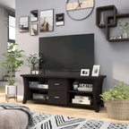 Cappuccino 2-Drawer TV Stand with Open Shelves - Fits up to 65"