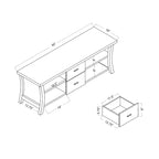 Cappuccino 2-Drawer TV Stand with Open Shelves - Fits up to 65"