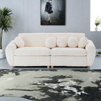 84.4  Corduroy 3-Seater Sofa with Solid Wood Frame, Comfortable Cushions