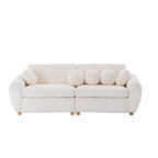 84.4  Corduroy 3-Seater Sofa with Solid Wood Frame, Comfortable Cushions