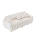 84.4  Corduroy 3-Seater Sofa with Solid Wood Frame, Comfortable Cushions