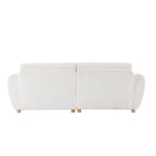 84.4  Corduroy 3-Seater Sofa with Solid Wood Frame, Comfortable Cushions