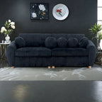 84.4  Corduroy 3-Seater Sofa with Solid Wood Frame, Comfortable Cushions
