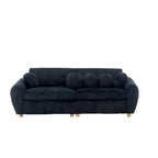 84.4  Corduroy 3-Seater Sofa with Solid Wood Frame, Comfortable Cushions