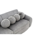 84.4  Corduroy 3-Seater Sofa with Solid Wood Frame, Comfortable Cushions