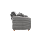 84.4  Corduroy 3-Seater Sofa with Solid Wood Frame, Comfortable Cushions