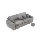 84.4  Corduroy 3-Seater Sofa with Solid Wood Frame, Comfortable Cushions