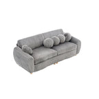 84.4  Corduroy 3-Seater Sofa with Solid Wood Frame, Comfortable Cushions