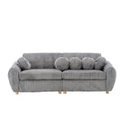 84.4  Corduroy 3-Seater Sofa with Solid Wood Frame, Comfortable Cushions