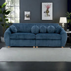 84.4  Corduroy 3-Seater Sofa with Solid Wood Frame, Comfortable Cushions