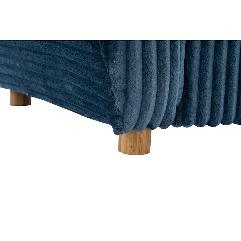 84.4  Corduroy 3-Seater Sofa with Solid Wood Frame, Comfortable Cushions