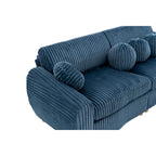 84.4  Corduroy 3-Seater Sofa with Solid Wood Frame, Comfortable Cushions