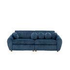 84.4  Corduroy 3-Seater Sofa with Solid Wood Frame, Comfortable Cushions