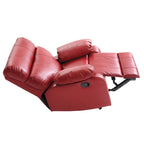 Faux Leather Upholstered Reclining Chair with Padded Arms - 39  - Red