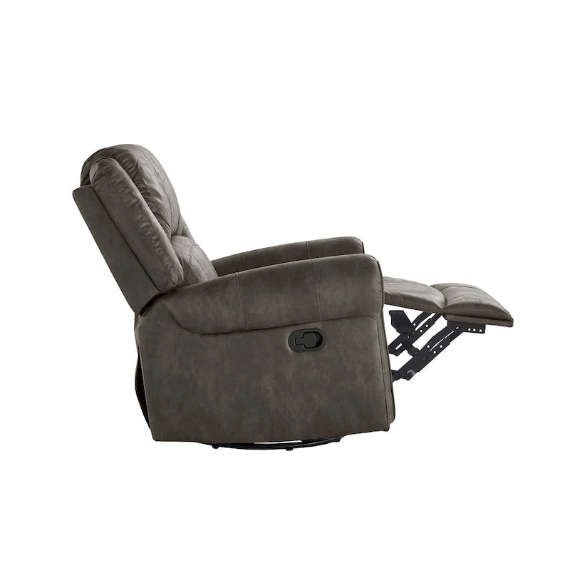 Polished microfiber rivet rotating gliding lounge chair