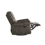 Polished microfiber rivet rotating gliding lounge chair