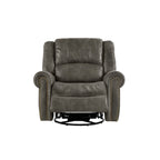 Polished microfiber rivet rotating gliding lounge chair