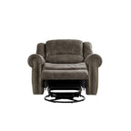 Polished microfiber rivet rotating gliding lounge chair