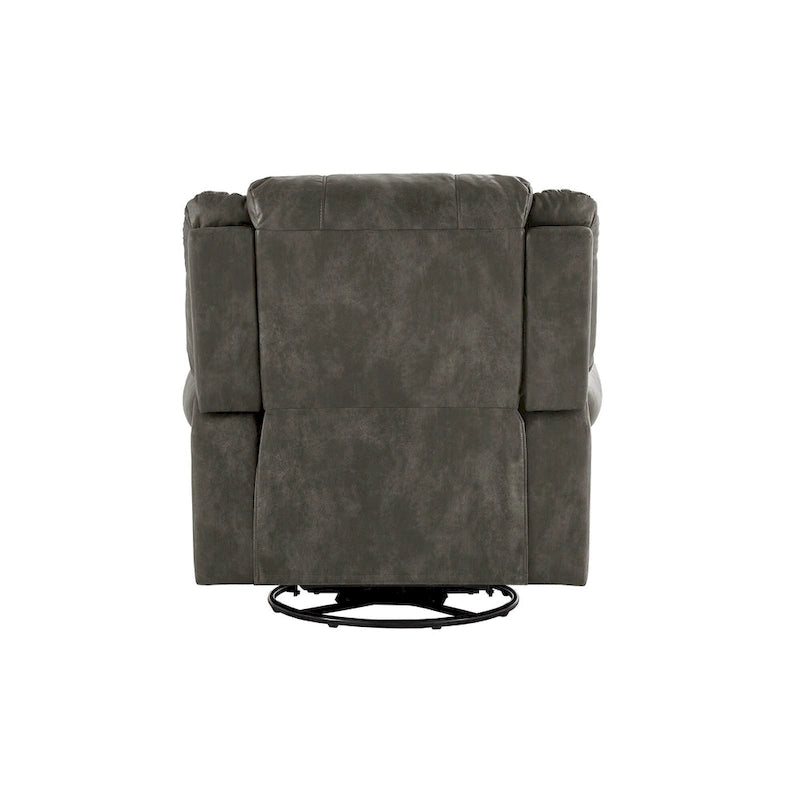Polished microfiber rivet rotating gliding lounge chair