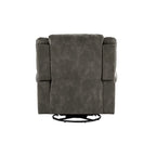 Polished microfiber rivet rotating gliding lounge chair
