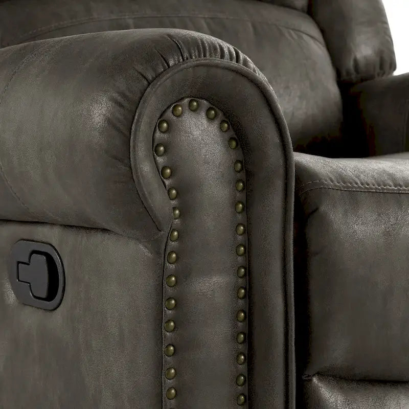 Polished microfiber rivet rotating gliding lounge chair