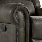 Polished microfiber rivet rotating gliding lounge chair
