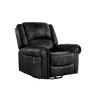 Polished microfiber rivet rotating gliding lounge chair