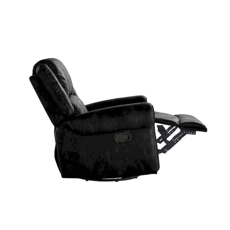 Polished microfiber rivet rotating gliding lounge chair