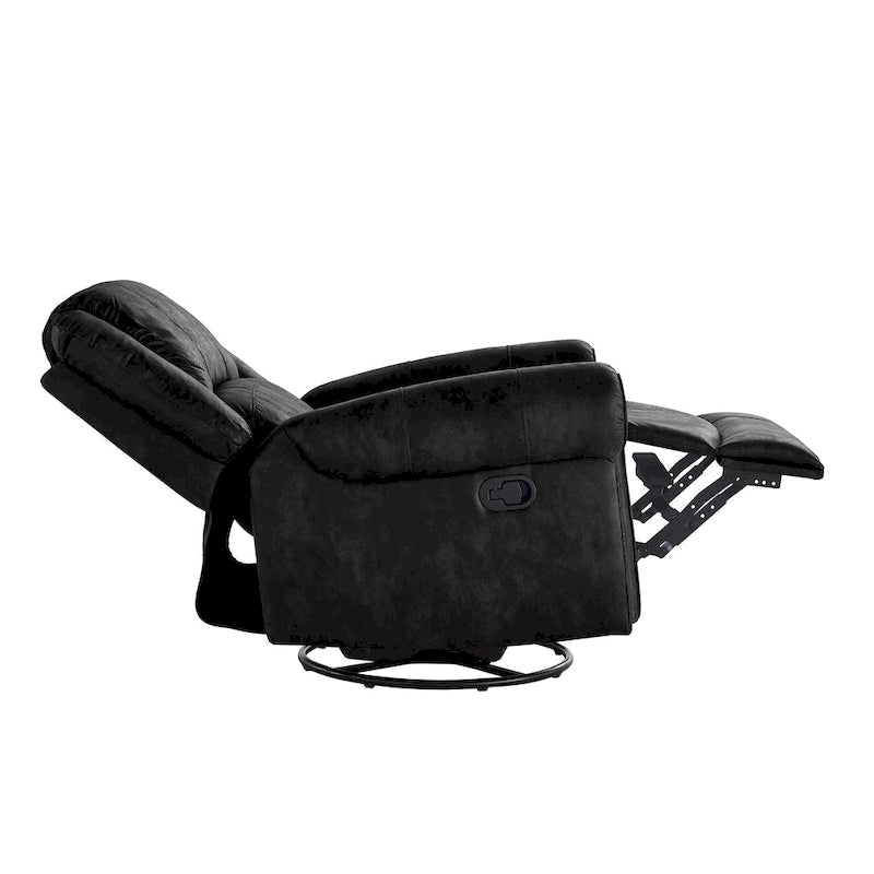 Polished microfiber rivet rotating gliding lounge chair