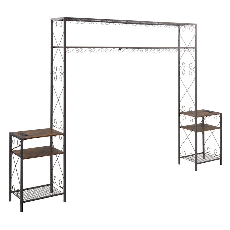 Rustic Brown Metal Queen Bed Frame
