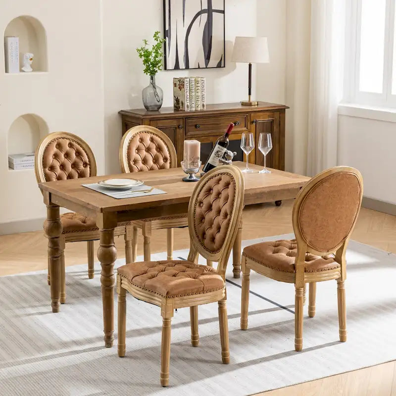 French Dining Chair with Nailhead Trim Set of 4