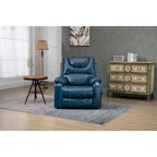Brown PU Leather Power Lift Recliner with Massage and Heating - 400 lbs Capacity