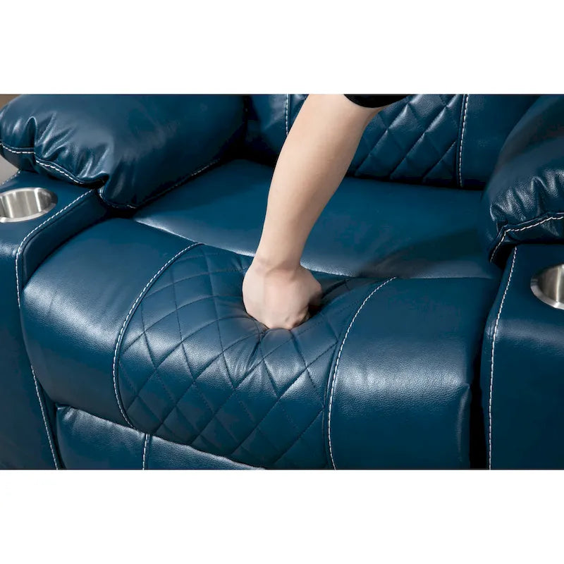 Brown PU Leather Power Lift Recliner with Massage and Heating - 400 lbs Capacity