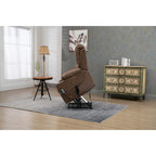 Brown PU Leather Power Lift Recliner with Massage and Heating - 400 lbs Capacity