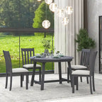 Gray Round Extendable Dining Set for 4