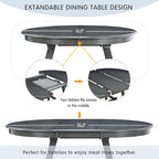 Gray Round Extendable Dining Set for 4