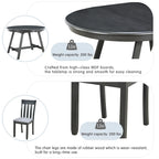 Gray Round Extendable Dining Set for 4
