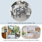 Gray Round Extendable Dining Set for 4