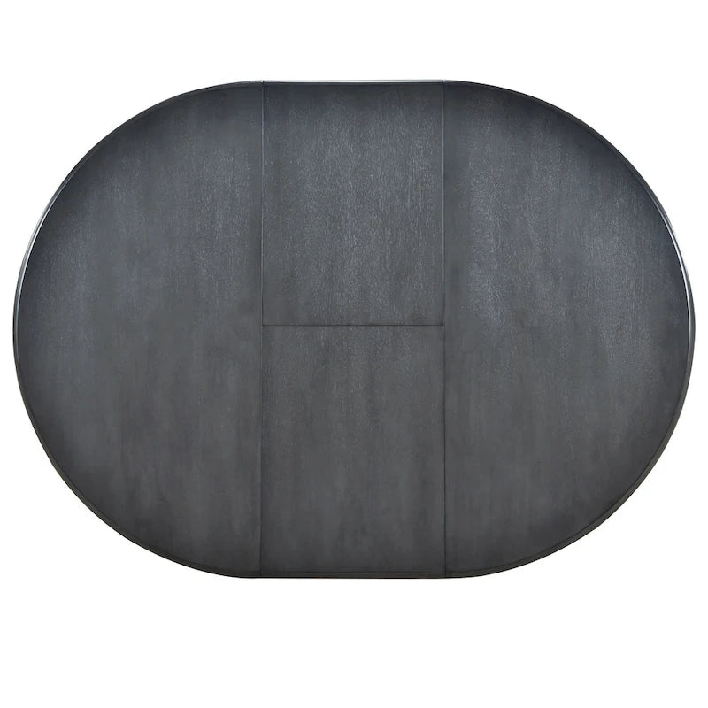 Gray Round Extendable Dining Set for 4