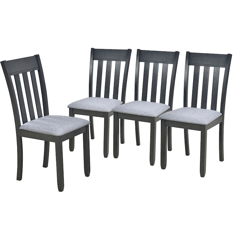Gray Round Extendable Dining Set for 4