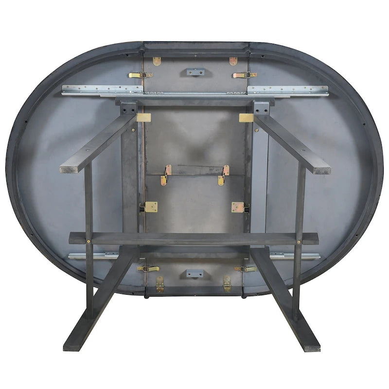 Gray Round Extendable Dining Set for 4