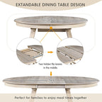 Gray Round Extendable Dining Set for 4