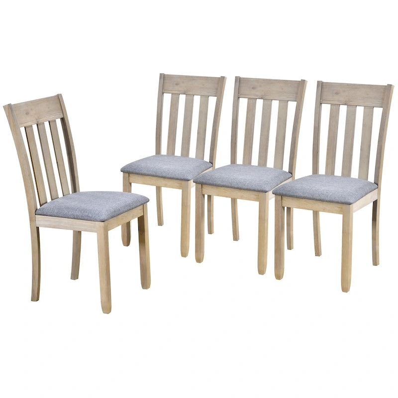 Gray Round Extendable Dining Set for 4
