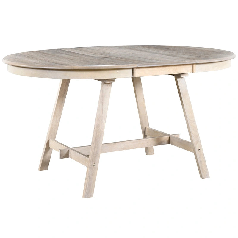 Gray Round Extendable Dining Set for 4