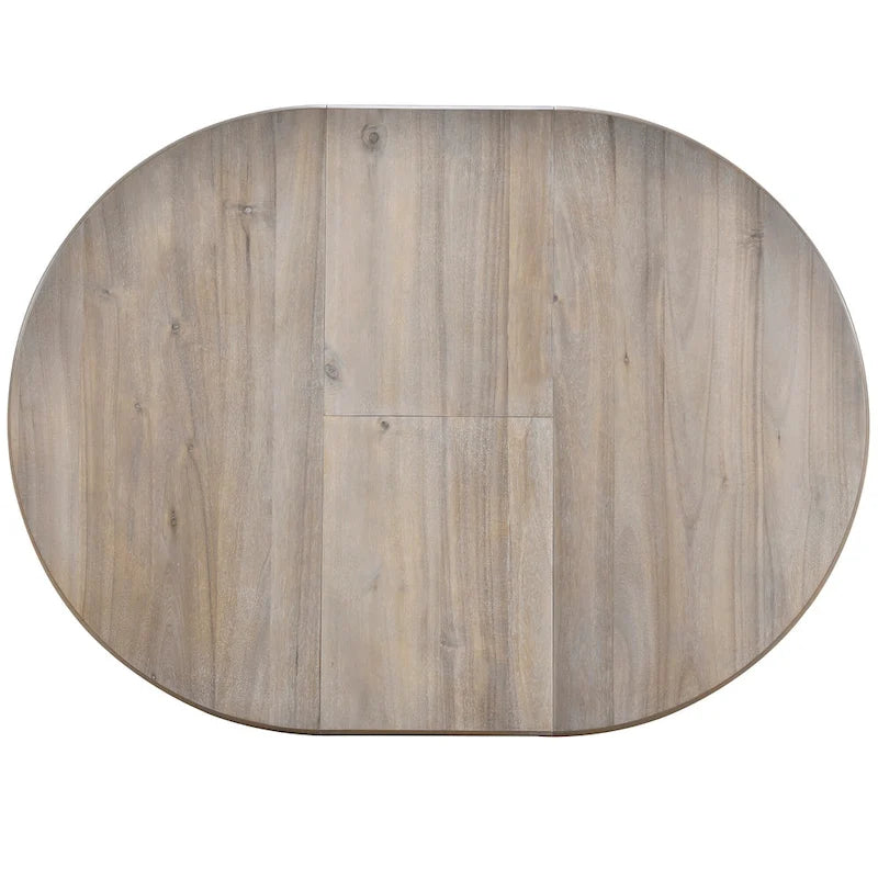 Gray Round Extendable Dining Set for 4