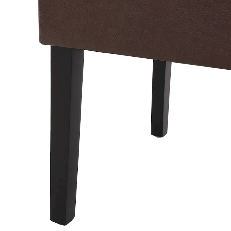 Button-Tufted Upholstered Dining Chairs, Set of 6, Mid-Century Modern Faux Leather