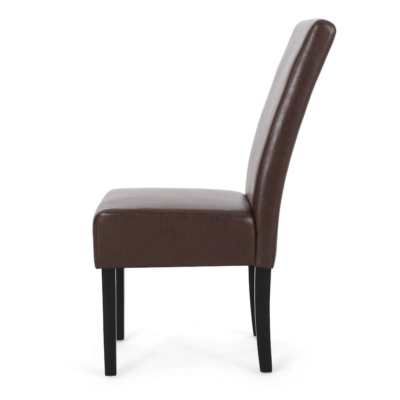 Button-Tufted Upholstered Dining Chairs, Set of 6, Mid-Century Modern Faux Leather