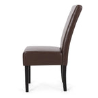 Button-Tufted Upholstered Dining Chairs, Set of 6, Mid-Century Modern Faux Leather