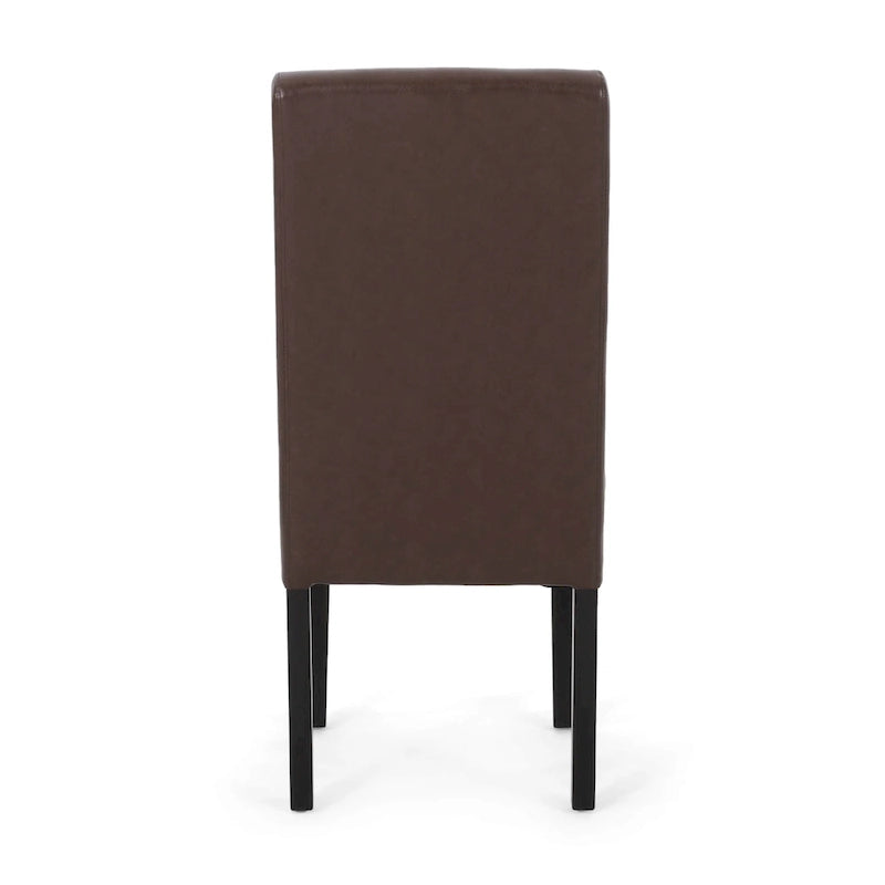 Button-Tufted Upholstered Dining Chairs, Set of 6, Mid-Century Modern Faux Leather